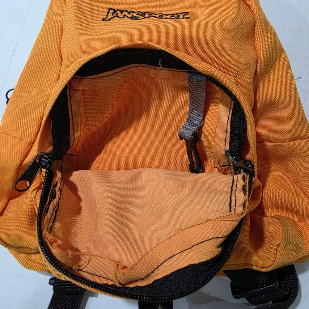 JanSport Mini Backpack Orange Canvas Vintage Small Bag T907 Mens Womens Lids